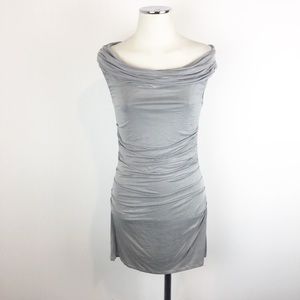 Helmut Lang Taupe Cut Out Mini Dress Medium
